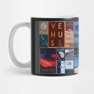 Art Deco Space Travel Posters Mug